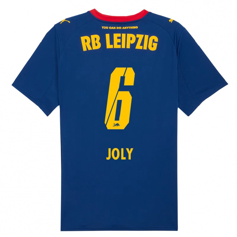 Danxen Bambino Maglia Lou-Ann Joly #6 Blu Navy Rosso Kit Gara Away 2025/26 Maglietta