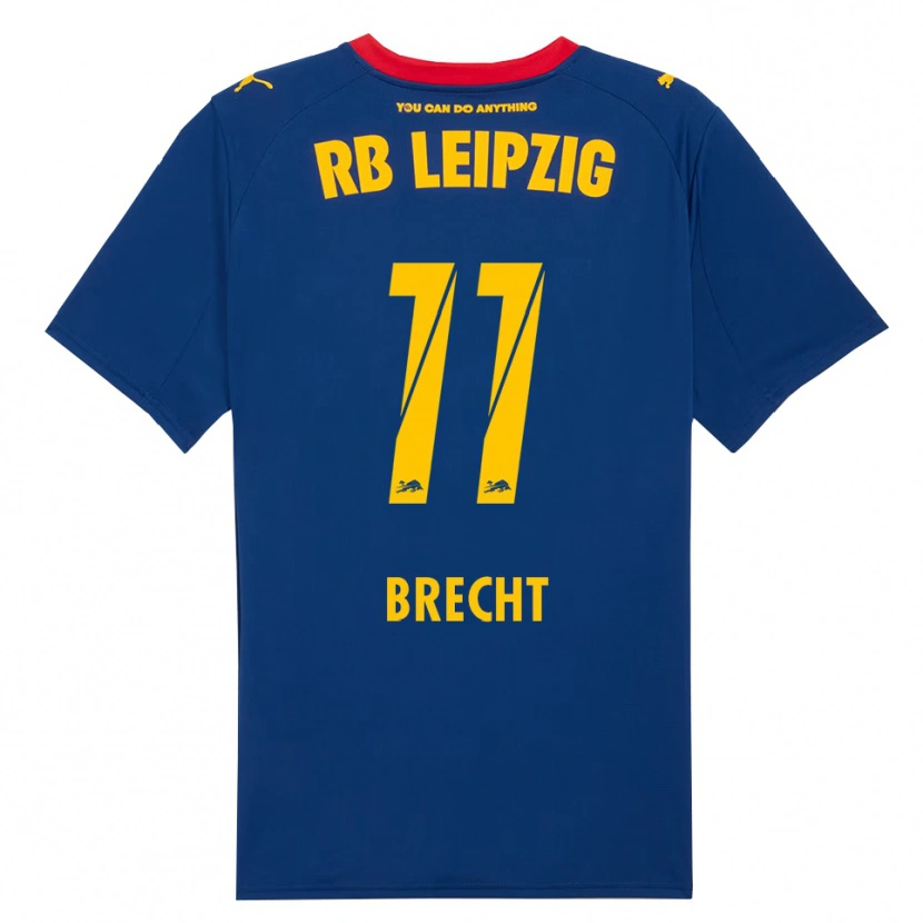Danxen Bambino Maglia Barbara Brecht #11 Blu Navy Rosso Kit Gara Away 2025/26 Maglietta