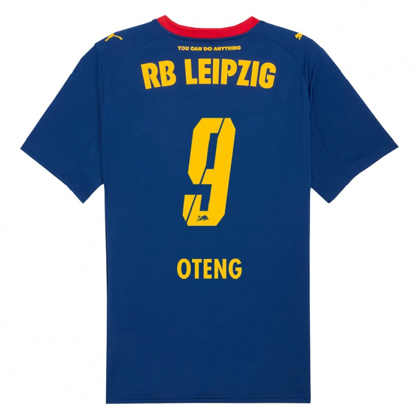 Danxen Bambino Maglia Persis Oteng #9 Blu Navy Rosso Kit Gara Away 2025/26 Maglietta