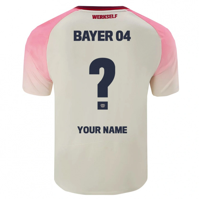 Danxen Bambino Maglia Il Tuo Nome #0 Rosa Bianco Sporco Kit Gara Away 2025/26 Maglietta