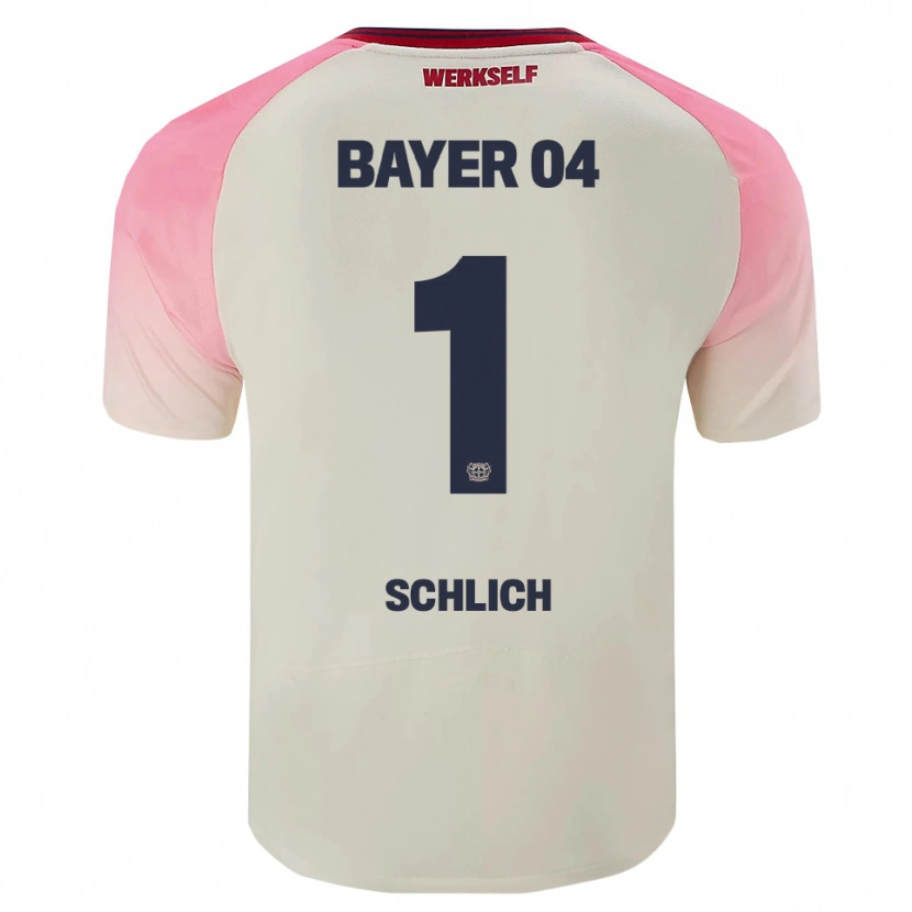 Danxen Bambino Maglia Jesper Schlich #1 Rosa Bianco Sporco Kit Gara Away 2025/26 Maglietta