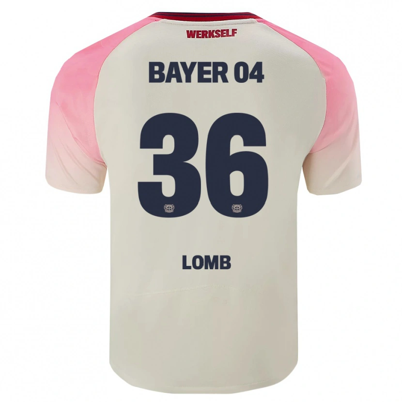Danxen Bambino Maglia Niklas Lomb #36 Rosa Bianco Sporco Kit Gara Away 2025/26 Maglietta