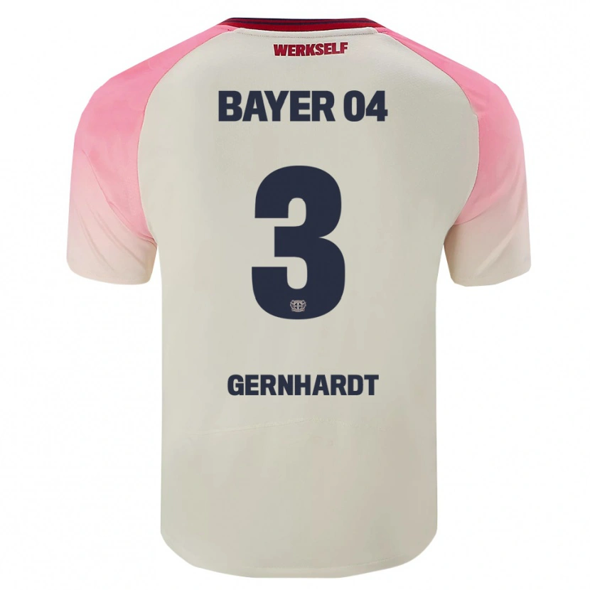 Danxen Bambino Maglia Nils Gernhardt #3 Rosa Bianco Sporco Kit Gara Away 2025/26 Maglietta