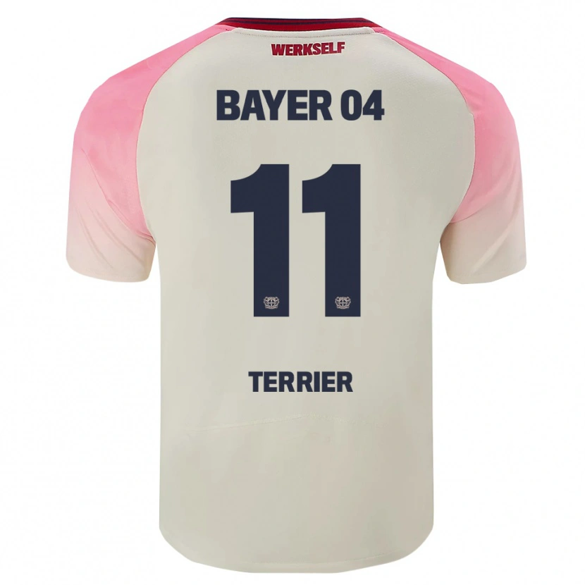 Danxen Bambino Maglia Martin Terrier #11 Rosa Bianco Sporco Kit Gara Away 2025/26 Maglietta