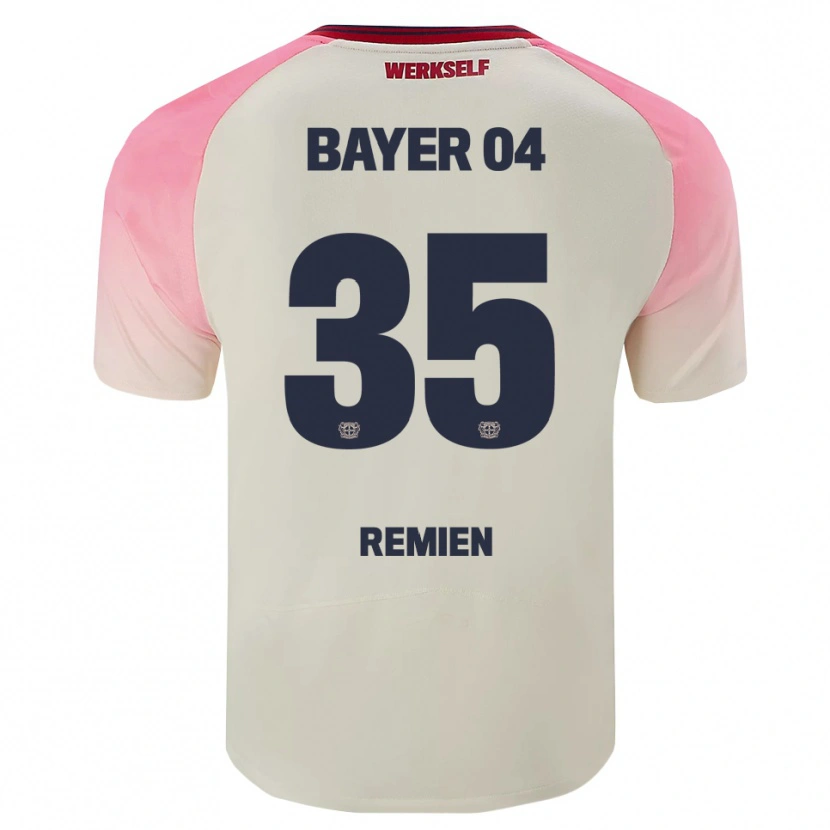 Danxen Bambino Maglia Louisa Remien #35 Rosa Bianco Sporco Kit Gara Away 2025/26 Maglietta