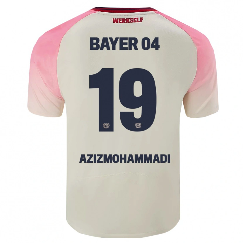 Danxen Bambino Maglia Mick Azizmohammadi #19 Rosa Bianco Sporco Kit Gara Away 2025/26 Maglietta