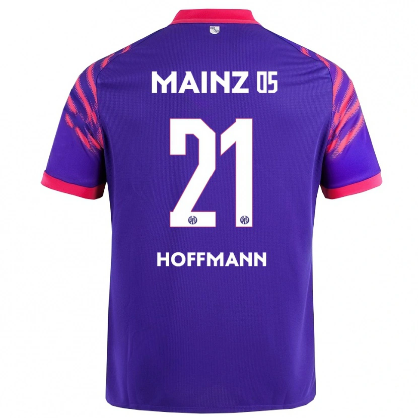 Danxen Bambino Maglia Leon Hoffmann #21 Blu Navy Rosa Kit Gara Away 2025/26 Maglietta