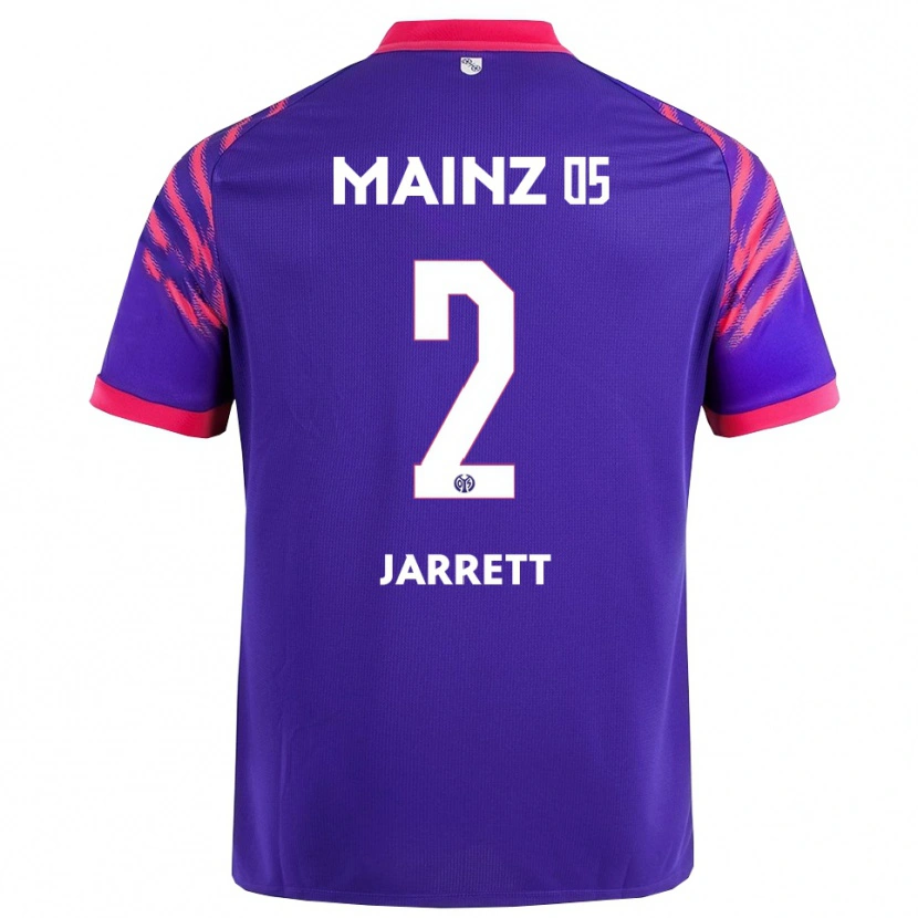 Danxen Bambino Maglia Tyrone Jarrett #2 Blu Navy Rosa Kit Gara Away 2025/26 Maglietta
