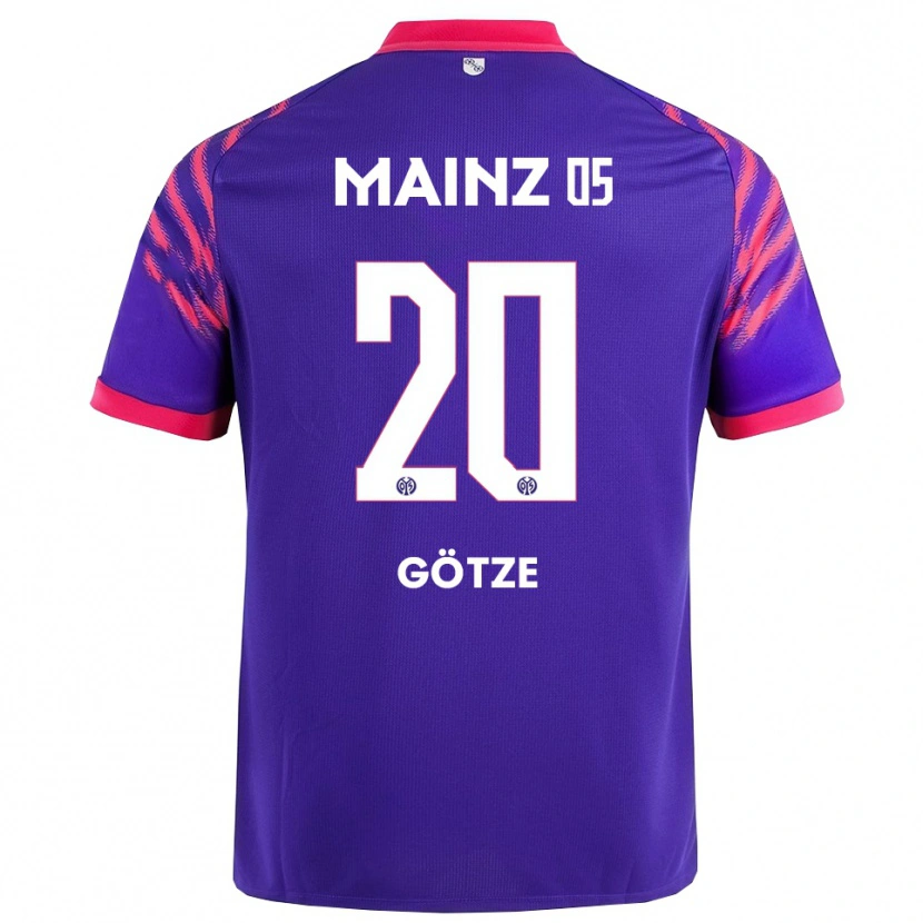 Danxen Bambino Maglia Justus Götze #20 Blu Navy Rosa Kit Gara Away 2025/26 Maglietta