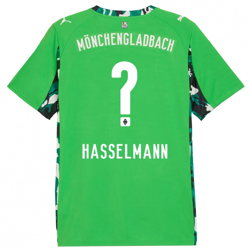 Danxen Bambino Maglia Nina Hasselmann #0 Verde Nero Kit Gara Away 2025/26 Maglietta