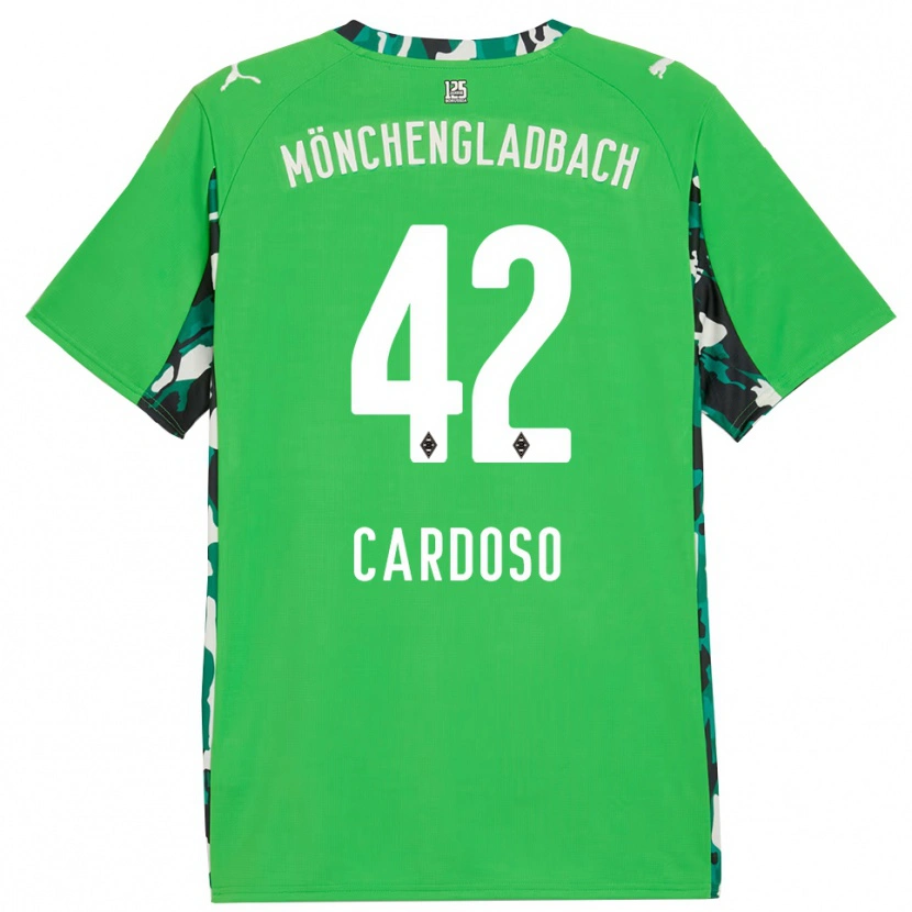 Danxen Bambino Maglia Tiago Pereira Cardoso #42 Verde Nero Kit Gara Away 2025/26 Maglietta