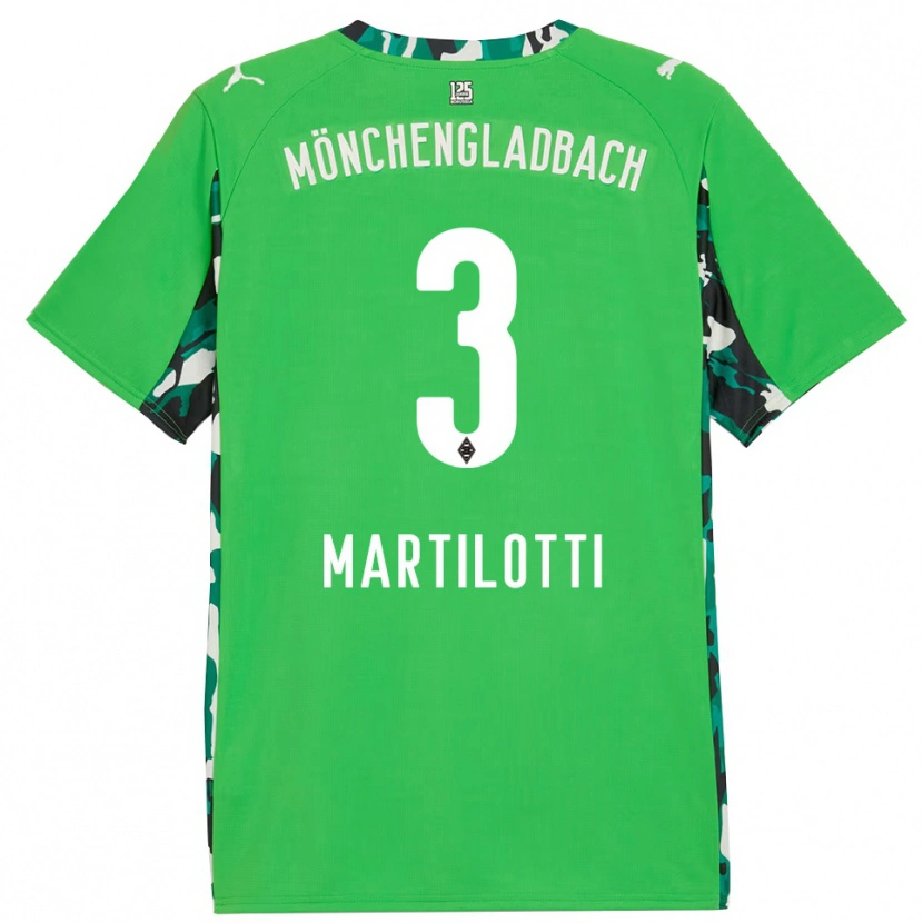 Danxen Bambino Maglia Francesco Martilotti #3 Verde Nero Kit Gara Away 2025/26 Maglietta