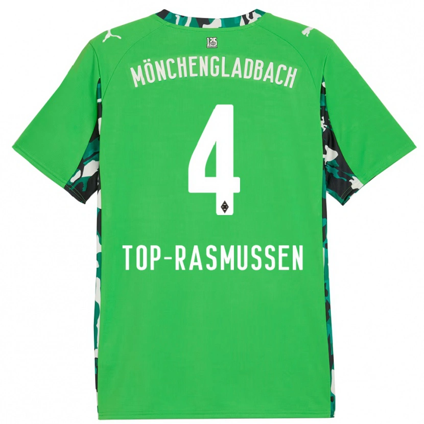 Danxen Bambino Maglia Tristan Top-Rasmussen #4 Verde Nero Kit Gara Away 2025/26 Maglietta