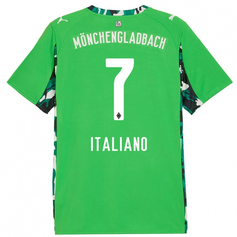 Danxen Bambino Maglia Jacob Italiano #7 Verde Nero Kit Gara Away 2025/26 Maglietta