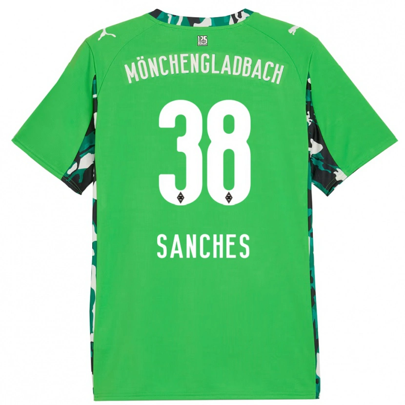 Danxen Bambino Maglia Yvandro Borges Sanches #38 Verde Nero Kit Gara Away 2025/26 Maglietta