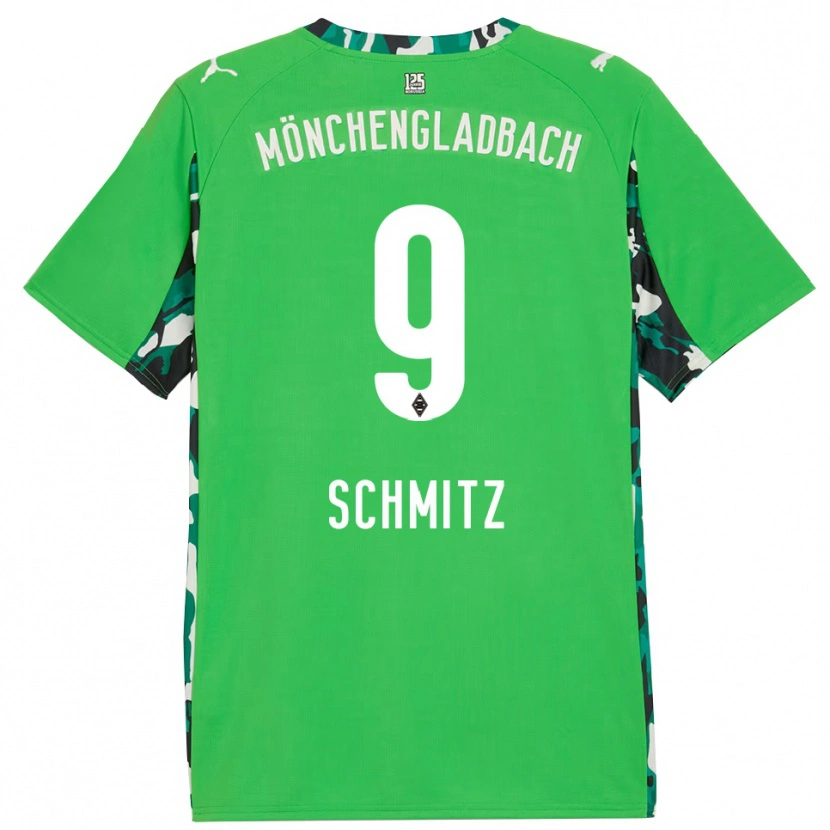 Danxen Bambino Maglia Sarah Schmitz #9 Verde Nero Kit Gara Away 2025/26 Maglietta