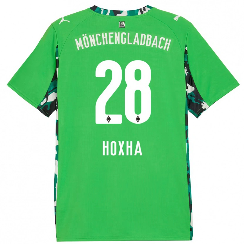 Danxen Bambino Maglia Flavjo Hoxha #28 Verde Nero Kit Gara Away 2025/26 Maglietta