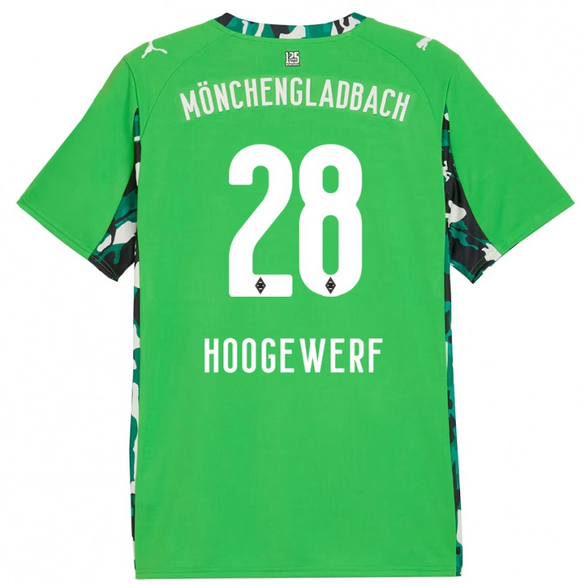 Danxen Bambino Maglia Dillon Hoogewerf #28 Verde Nero Kit Gara Away 2025/26 Maglietta