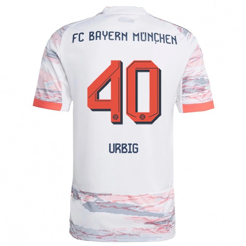Danxen Bambino Maglia Jonas Urbig #40 Bianco Grigio Kit Gara Away 2025/26 Maglietta