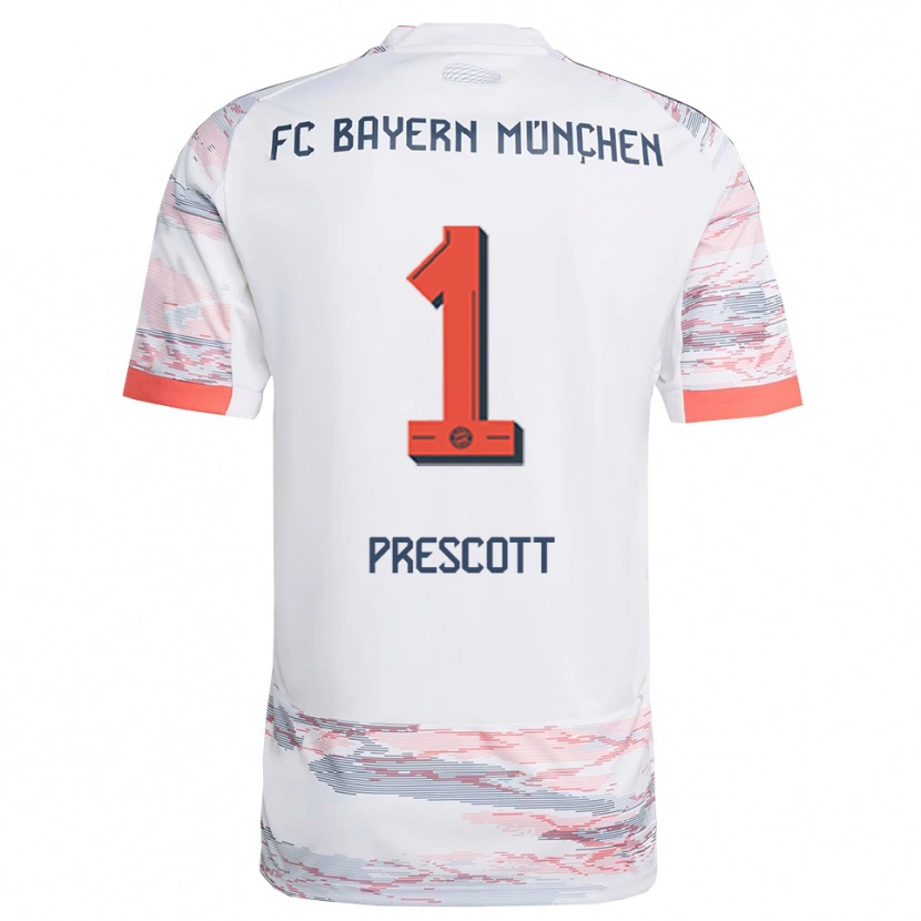 Danxen Bambino Maglia Leonard Prescott #1 Bianco Grigio Kit Gara Away 2025/26 Maglietta