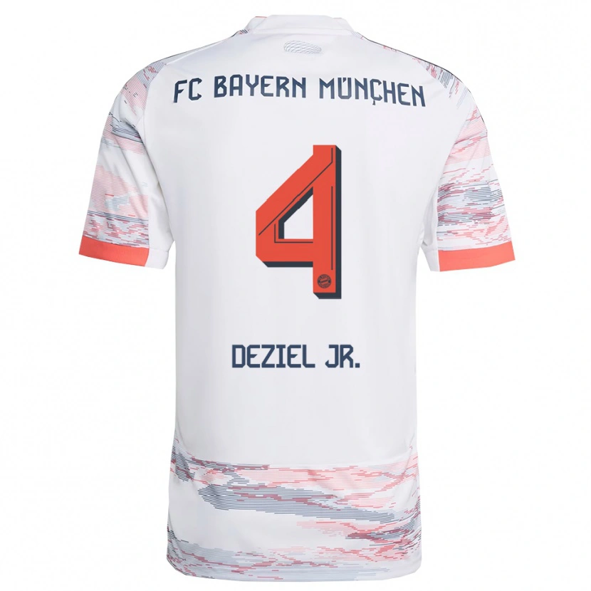 Danxen Bambino Maglia Robert Deziel Jr. #4 Bianco Grigio Kit Gara Away 2025/26 Maglietta