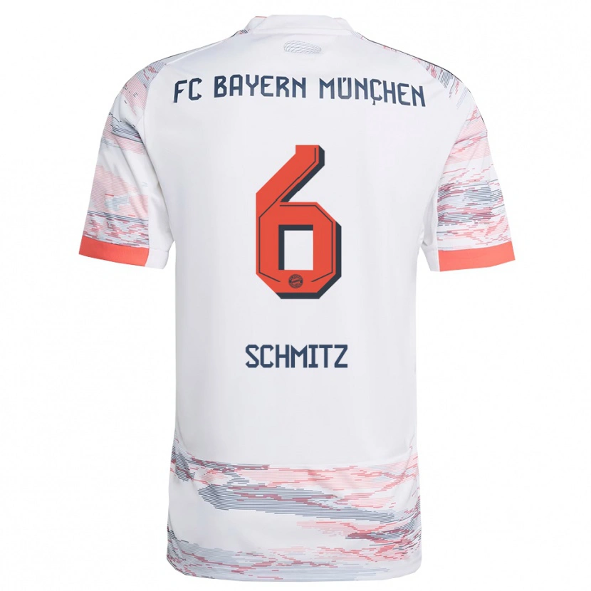 Danxen Bambino Maglia Benno Schmitz #6 Bianco Grigio Kit Gara Away 2025/26 Maglietta