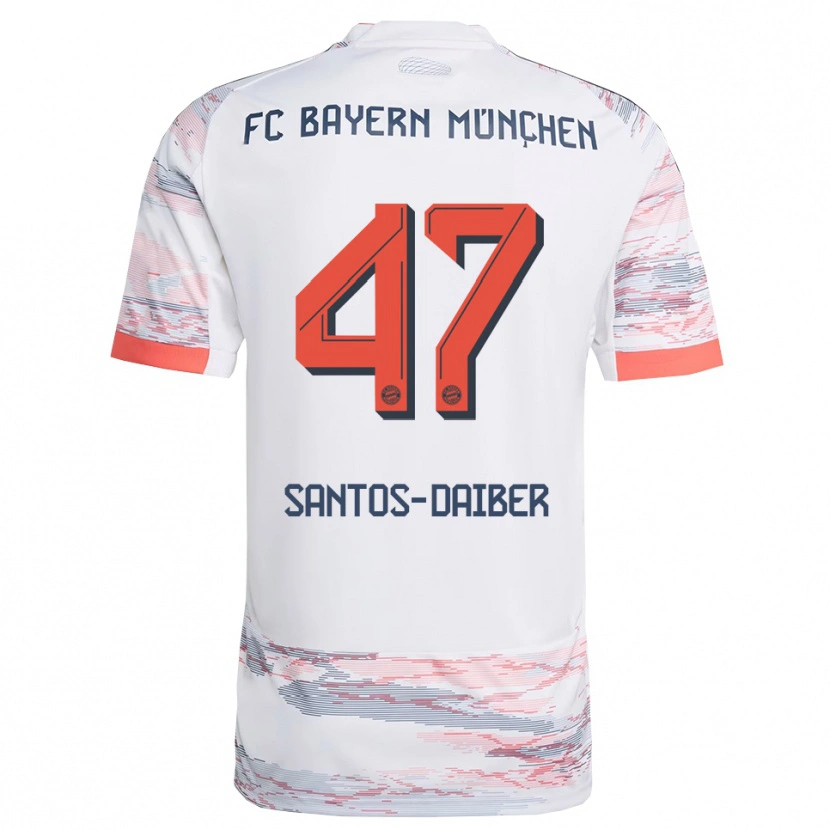 Danxen Bambino Maglia David Santos Daiber #47 Bianco Grigio Kit Gara Away 2025/26 Maglietta