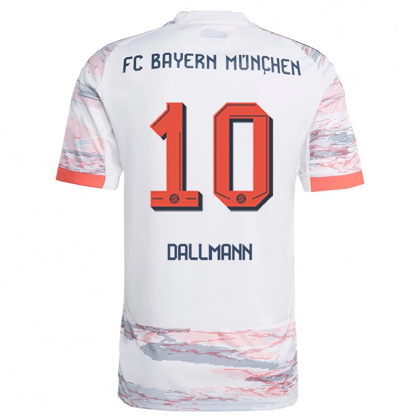 Danxen Bambino Maglia Linda Dallmann #10 Bianco Grigio Kit Gara Away 2025/26 Maglietta