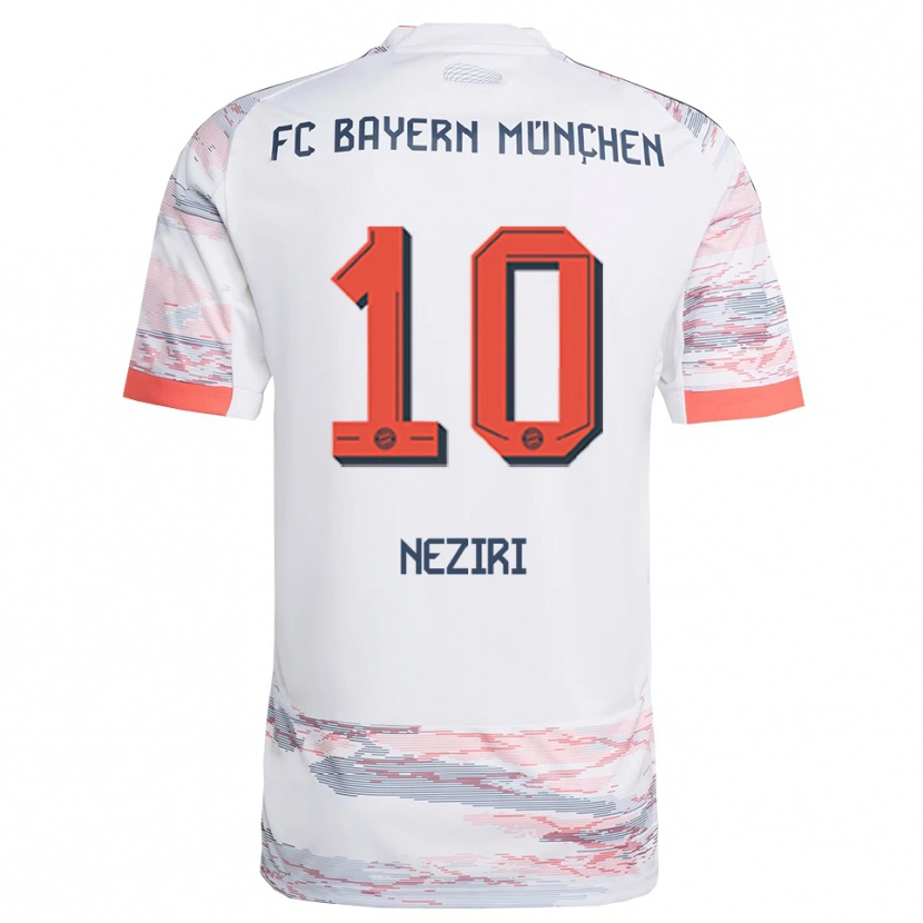 Danxen Bambino Maglia Behar Neziri #10 Bianco Grigio Kit Gara Away 2025/26 Maglietta