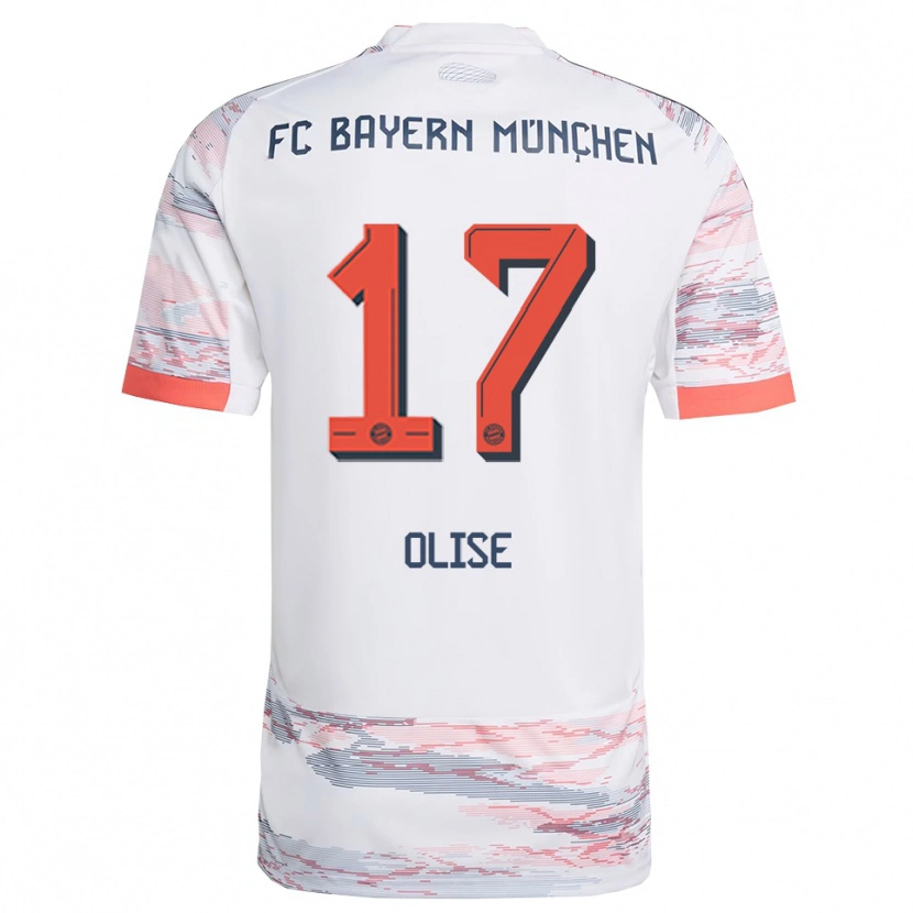 Danxen Bambino Maglia Michael Olise #17 Bianco Grigio Kit Gara Away 2025/26 Maglietta