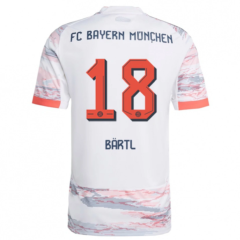 Danxen Bambino Maglia Jannis Bärtl #18 Bianco Grigio Kit Gara Away 2025/26 Maglietta
