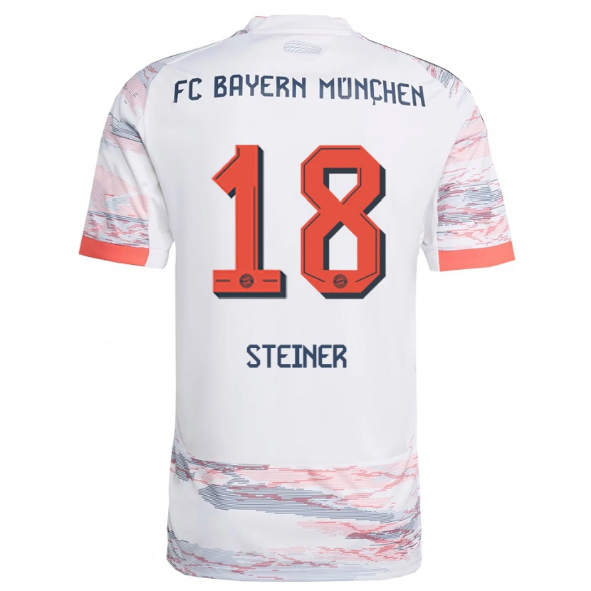 Danxen Bambino Maglia Michael Steiner #18 Bianco Grigio Kit Gara Away 2025/26 Maglietta