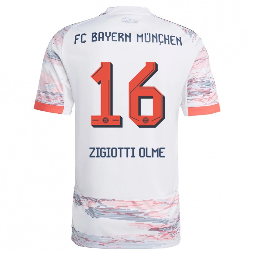 Danxen Bambino Maglia Julia Zigiotti Olme #16 Bianco Grigio Kit Gara Away 2025/26 Maglietta