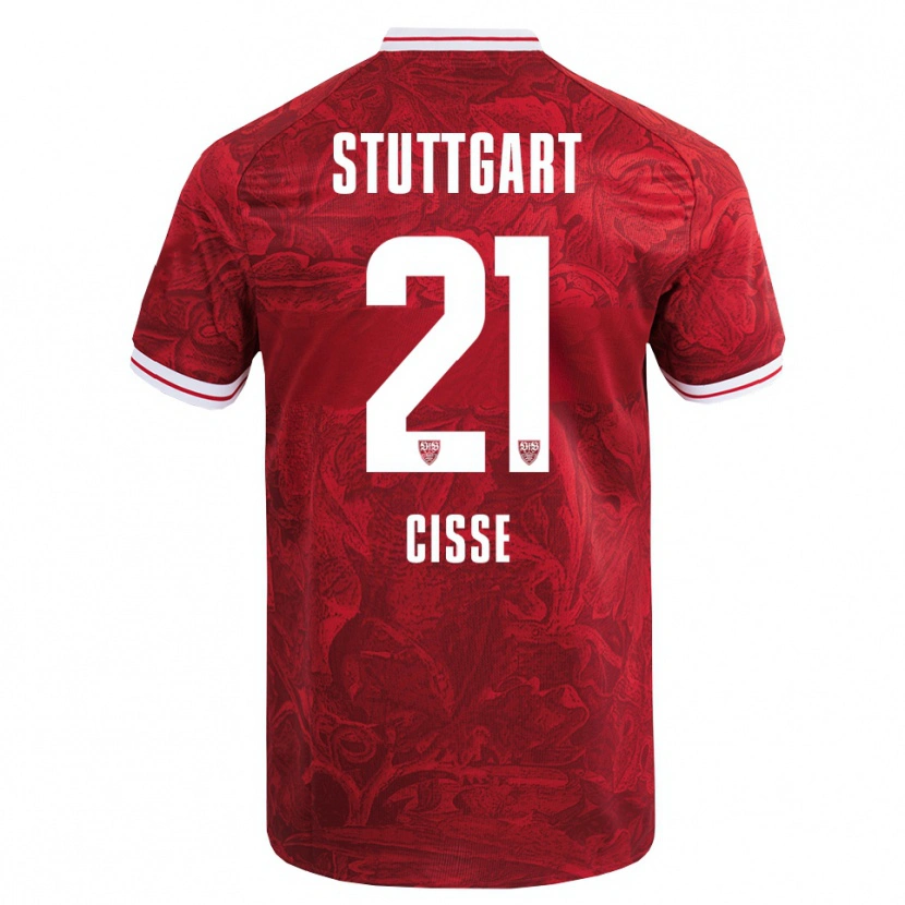 Danxen Bambino Maglia Moussa Cissé #21 Rosso Nero Kit Gara Away 2025/26 Maglietta