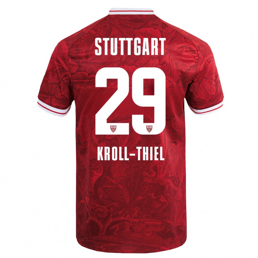 Danxen Bambino Maglia Colin Kroll-Thiel #29 Rosso Nero Kit Gara Away 2025/26 Maglietta