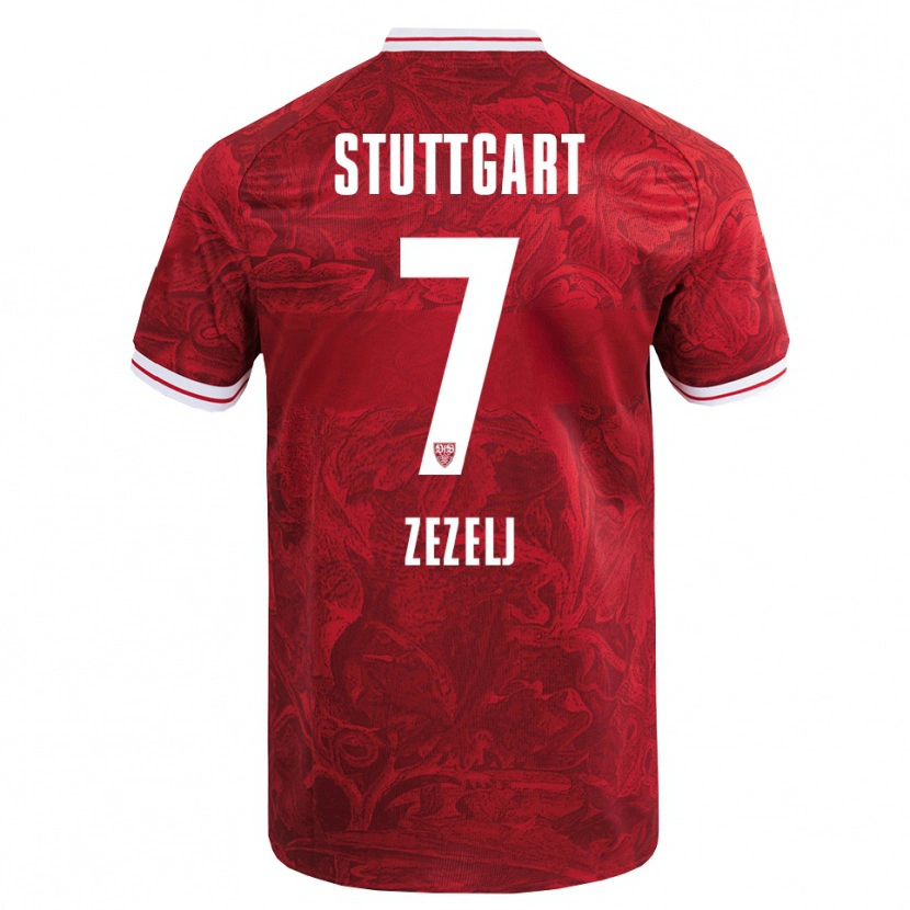 Danxen Bambino Maglia Neno Zezelj #7 Rosso Nero Kit Gara Away 2025/26 Maglietta