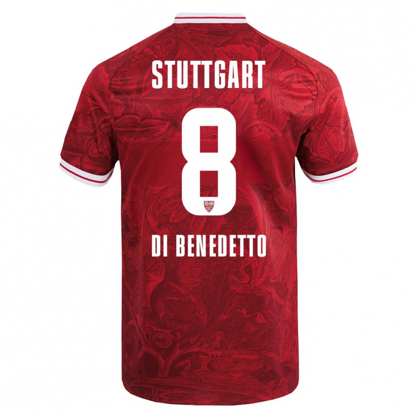Danxen Bambino Maglia Samuele Di Benedetto #8 Rosso Nero Kit Gara Away 2025/26 Maglietta