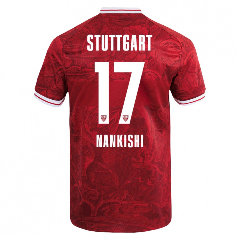 Danxen Bambino Maglia Abdenego Nankishi #17 Rosso Nero Kit Gara Away 2025/26 Maglietta