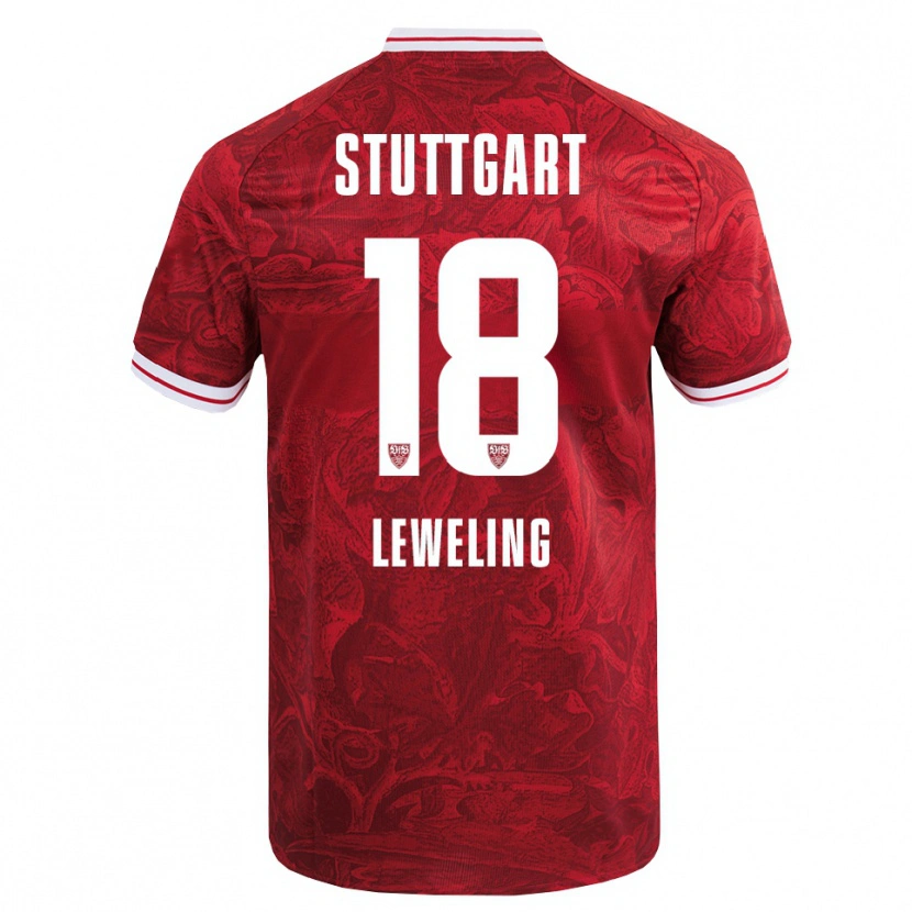 Danxen Bambino Maglia Jamie Leweling #18 Rosso Nero Kit Gara Away 2025/26 Maglietta