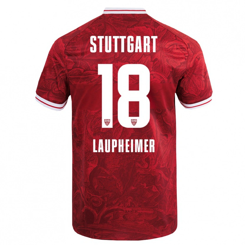 Danxen Bambino Maglia Lukas Laupheimer #18 Rosso Nero Kit Gara Away 2025/26 Maglietta