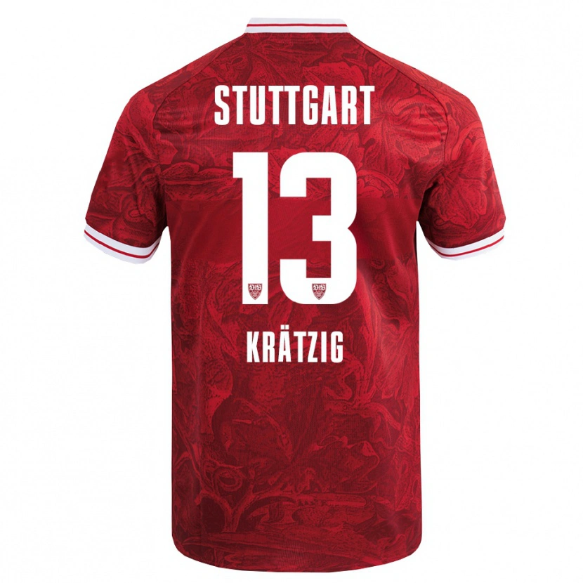 Danxen Bambino Maglia Frans Krätzig #13 Rosso Nero Kit Gara Away 2025/26 Maglietta