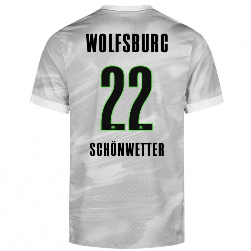 Danxen Bambino Maglia Christina Schönwetter #22 Grigio Bianco Kit Gara Away 2025/26 Maglietta