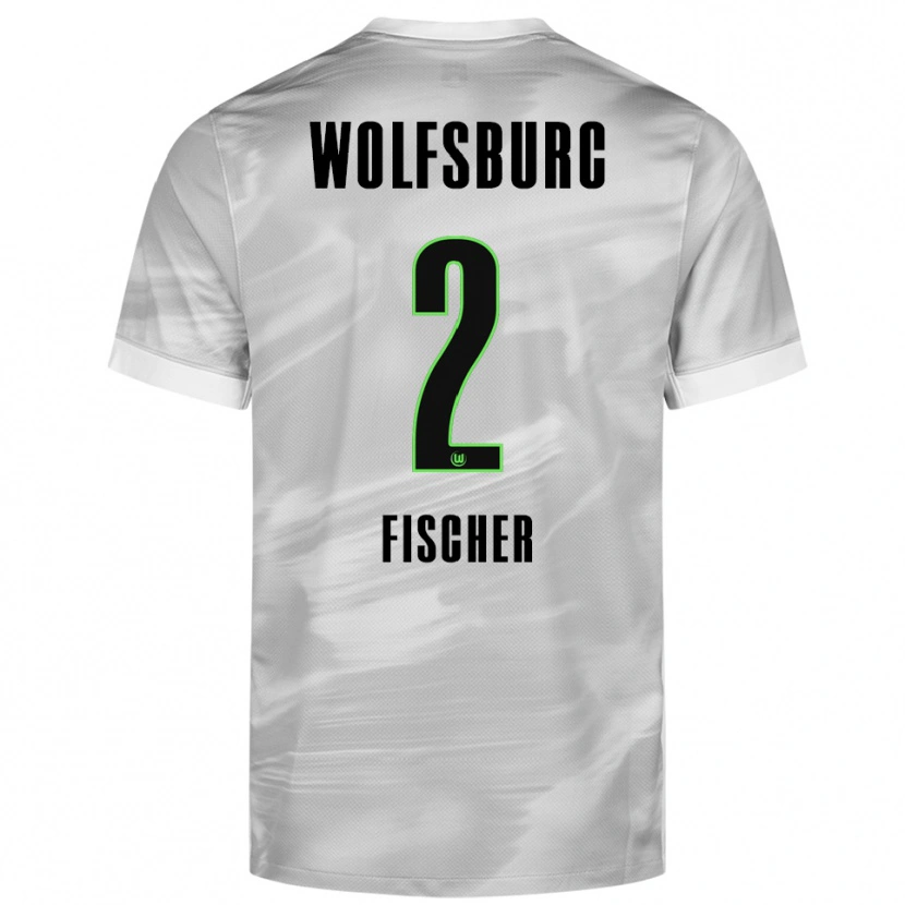 Danxen Bambino Maglia Kilian Fischer #2 Grigio Bianco Kit Gara Away 2025/26 Maglietta