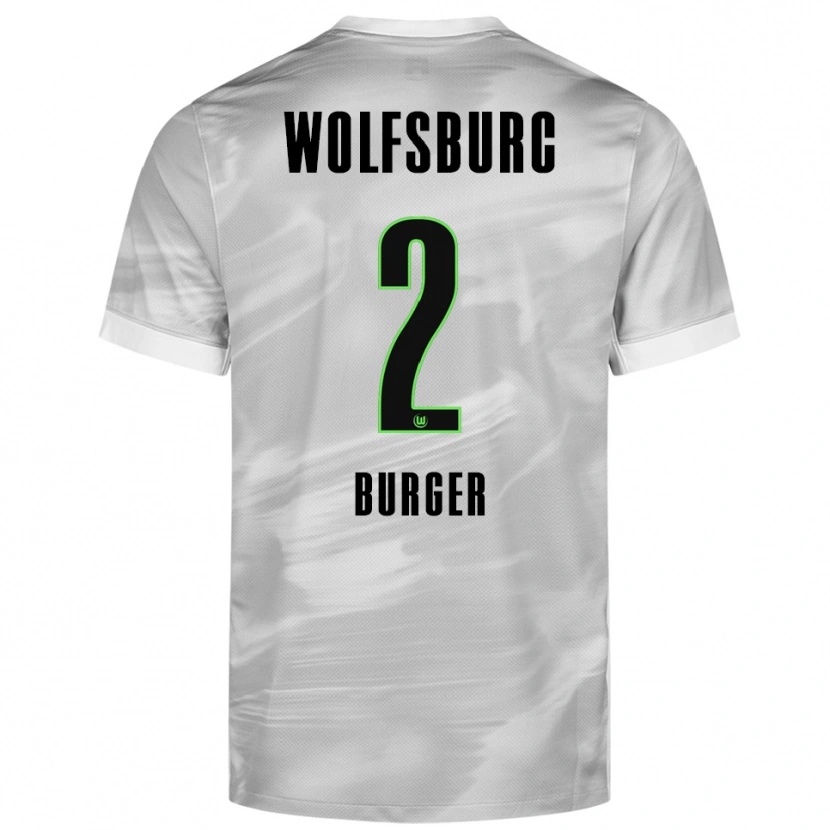 Danxen Bambino Maglia Jan Bürger #2 Grigio Bianco Kit Gara Away 2025/26 Maglietta