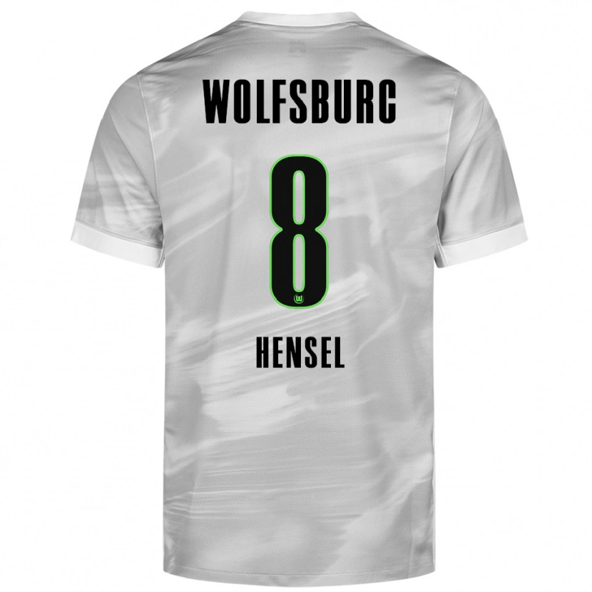 Danxen Bambino Maglia Pharell Hensel #8 Grigio Bianco Kit Gara Away 2025/26 Maglietta