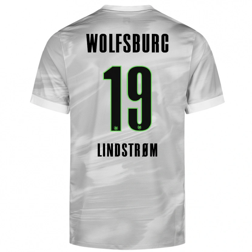 Danxen Bambino Maglia Jesper Lindstrøm #19 Grigio Bianco Kit Gara Away 2025/26 Maglietta