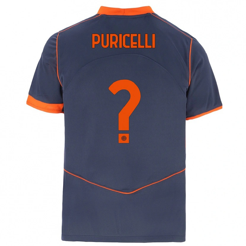 Danxen Bambino Maglia Lorenzo Puricelli #0 Grigio Arancione Kit Gara Third 2025/26 Maglietta