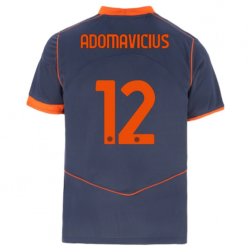 Danxen Bambino Maglia Henrikas Adomavicius #12 Grigio Arancione Kit Gara Third 2025/26 Maglietta