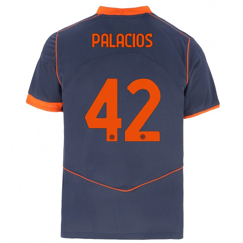 Danxen Bambino Maglia Tomás Palacios #42 Grigio Arancione Kit Gara Third 2025/26 Maglietta