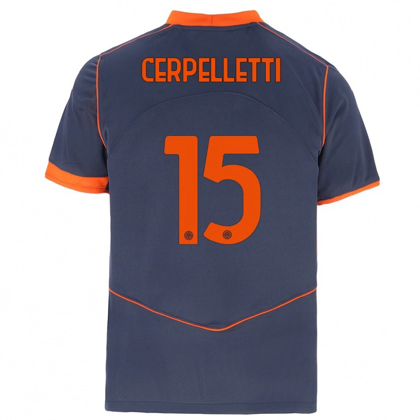 Danxen Bambino Maglia Filippo Cerpelletti #15 Grigio Arancione Kit Gara Third 2025/26 Maglietta